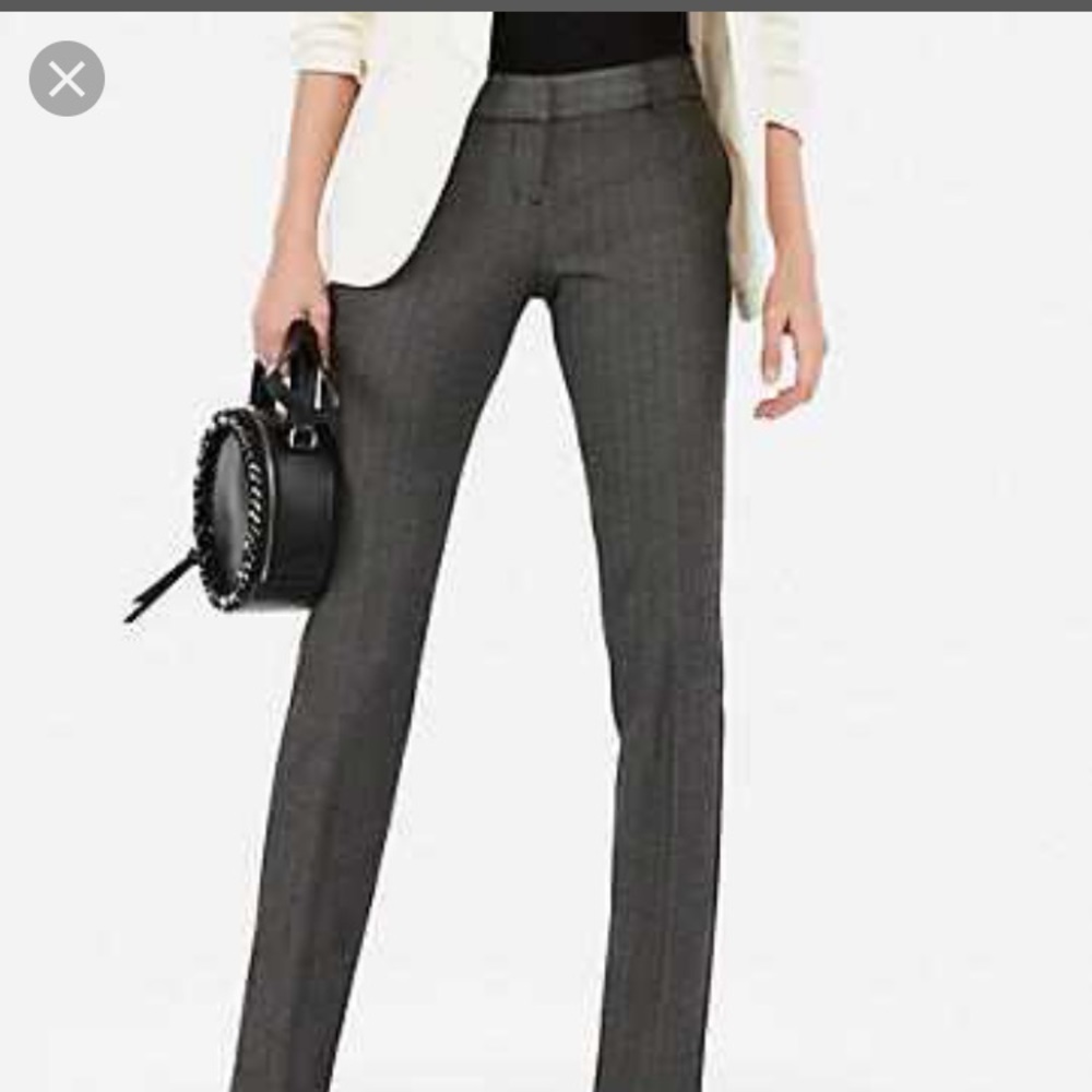 Express barely boot columnist pant gray pinstripe